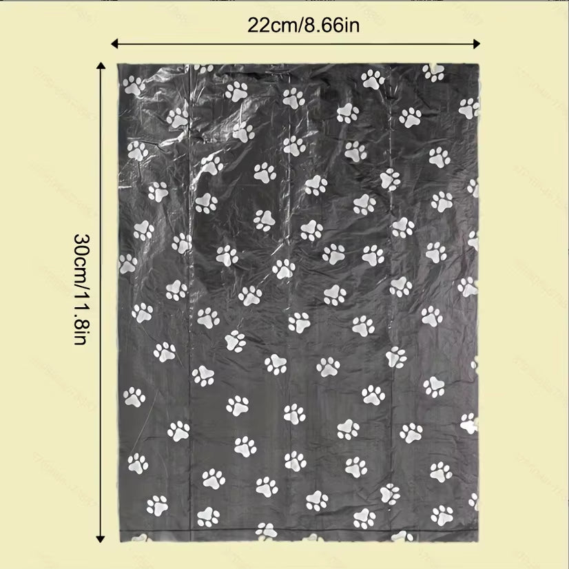 Random Color Cartoon Paw Graphic Dog Poop Bags Pet Poop Bags Leak-Proof Dog Waste Bags for Pet Supplies