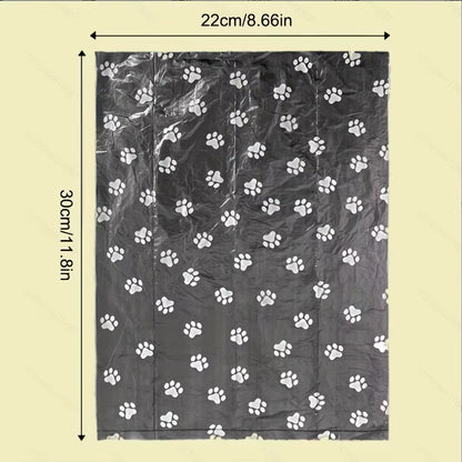 Random Color Cartoon Paw Graphic Dog Poop Bags Pet Poop Bags Leak-Proof Dog Waste Bags for Pet Supplies