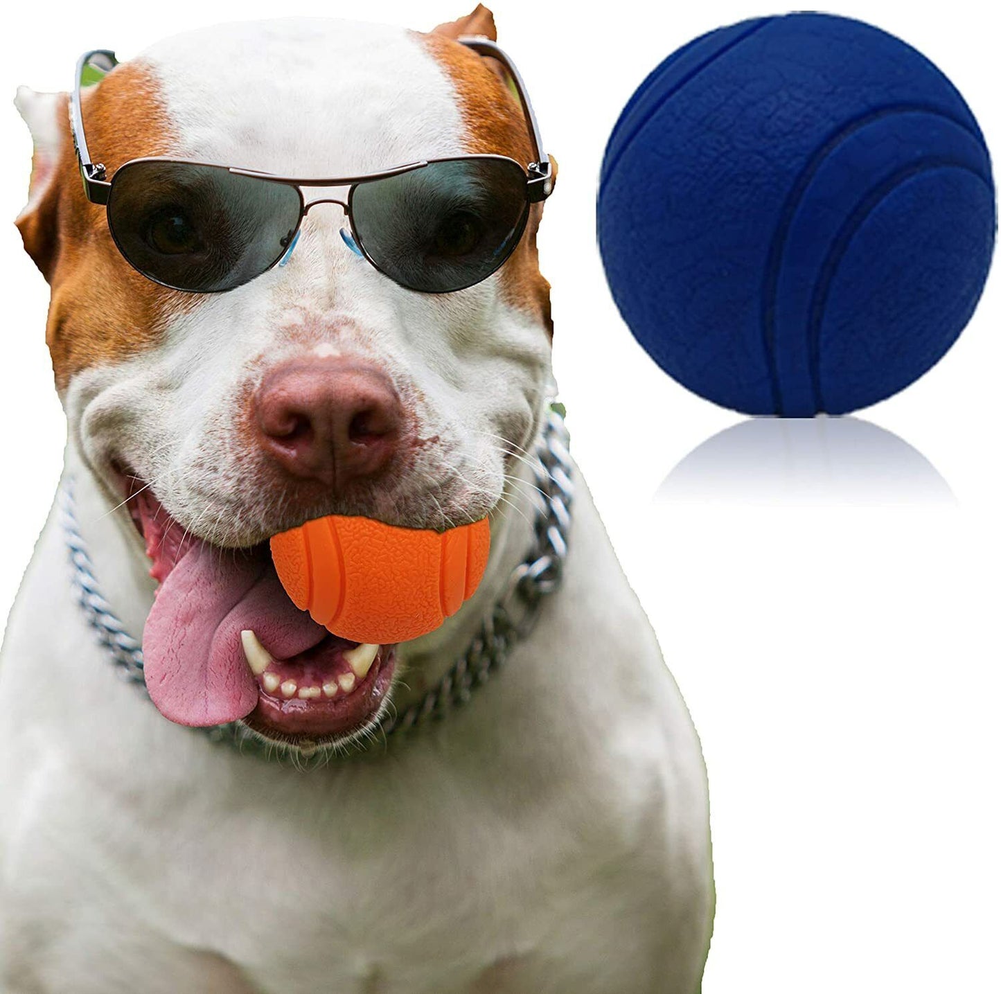 HIGH BOUNCING Indestructible Tough Solid Core Rubber Dog Ball Interactive Toys