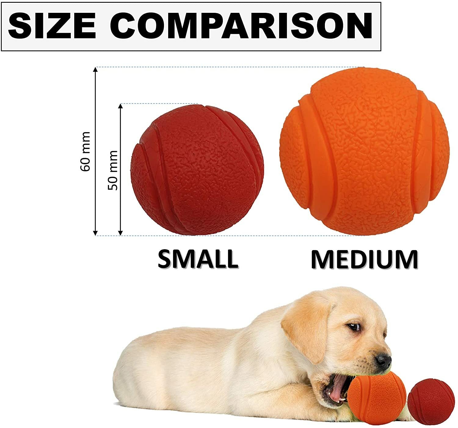 HIGH BOUNCING Indestructible Tough Solid Core Rubber Dog Ball Interactive Toys
