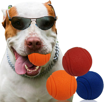 HIGH BOUNCING Indestructible Tough Solid Core Rubber Dog Ball Interactive Toys