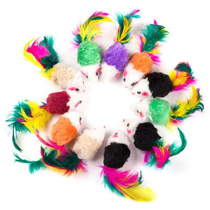 Mini Colorful Cat Toys Plush False Mouse Toys for Cats Kitten Animal Funny Playing Pet Cat Products Cat Supplies Training Toys