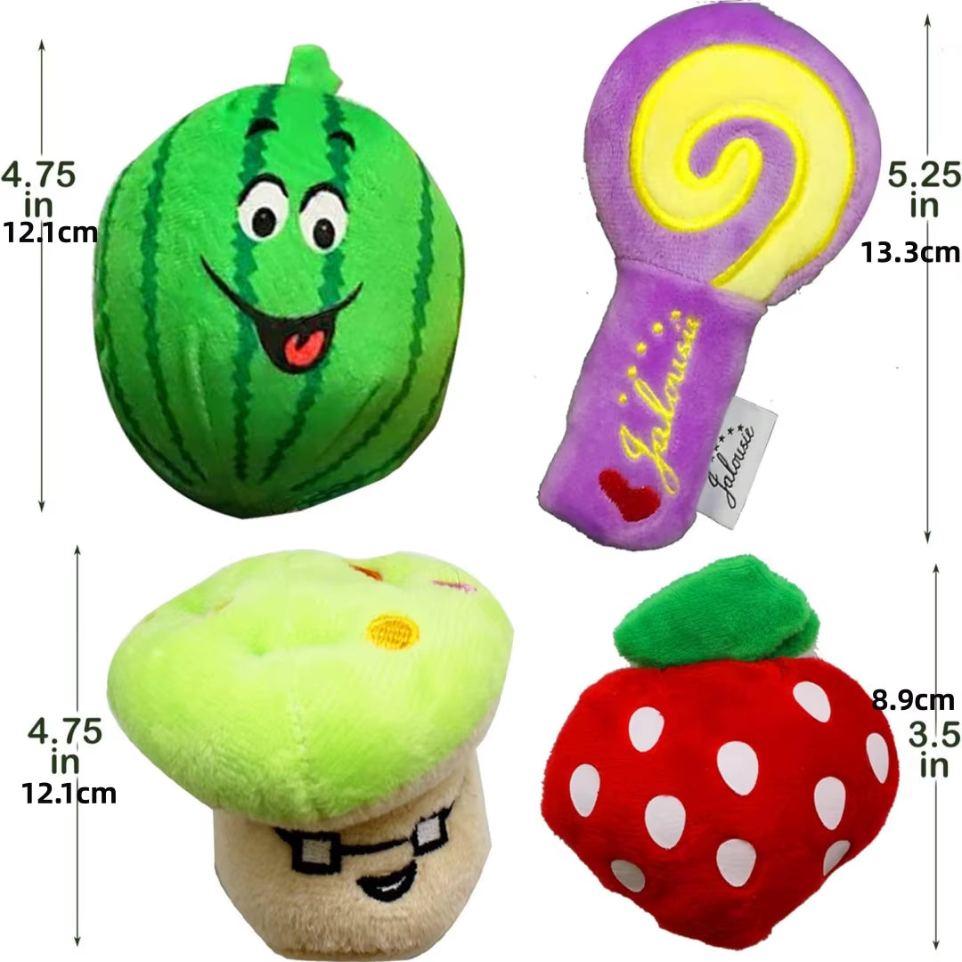 12 Piece Set of Plush Animal Dog Toys, Dog Squeaking Toys, Cute Pet Plush Toys, Filled Puppy Chewy Toys Suitable for Small and M