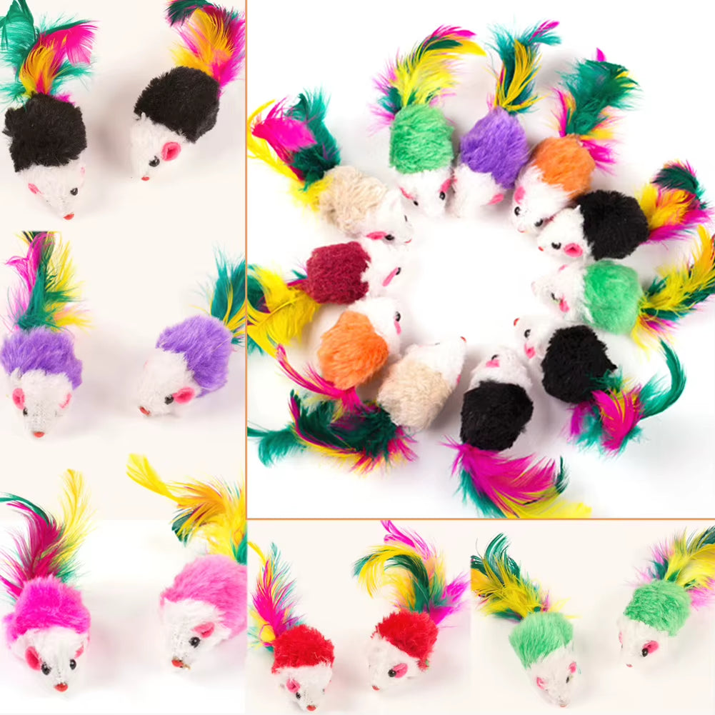 Mini Colorful Cat Toys Plush False Mouse Toys for Cats Kitten Animal Funny Playing Pet Cat Products Cat Supplies Training Toys