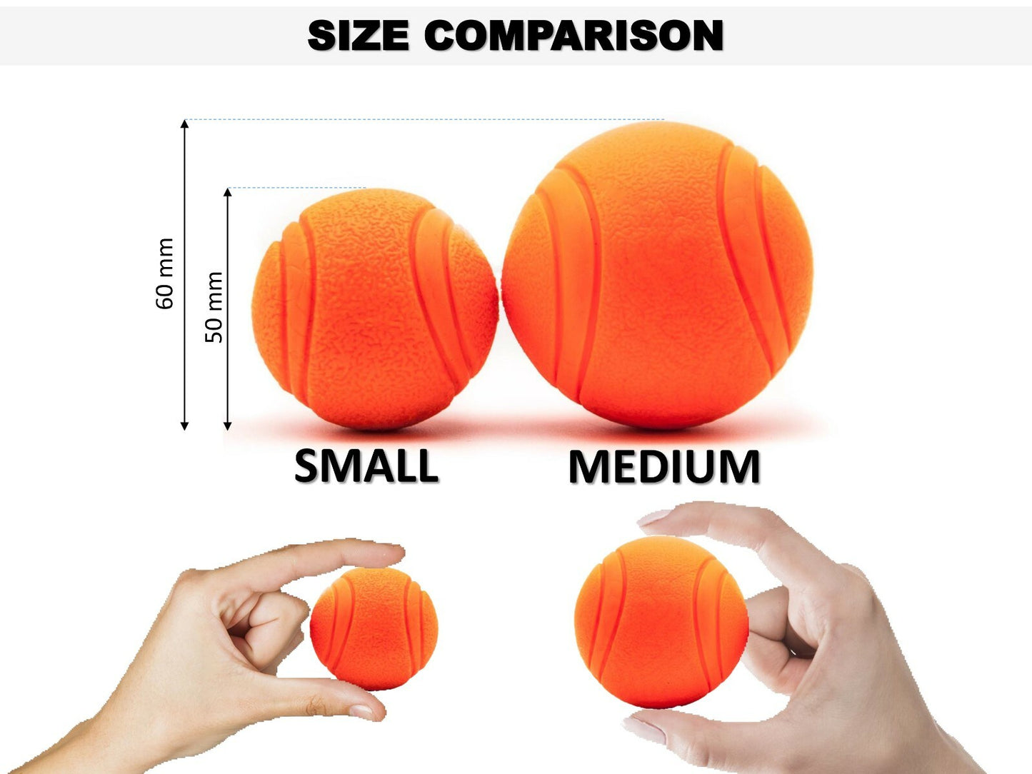 HIGH BOUNCING Indestructible Tough Solid Core Rubber Dog Ball Interactive Toys