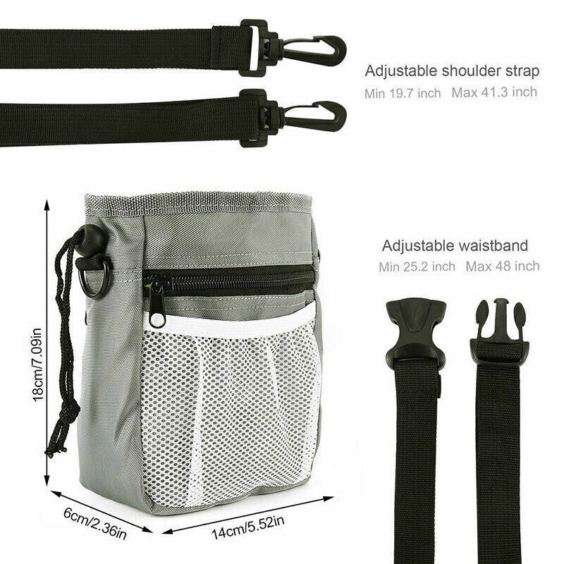 New Dog Training Treat Pouch Bag Pet Waist Bum Bags Belt Snack Treats Walking UK