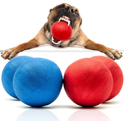 HIGH BOUNCING Indestructible Tough Solid Core Rubber Dog Ball Interactive Toys