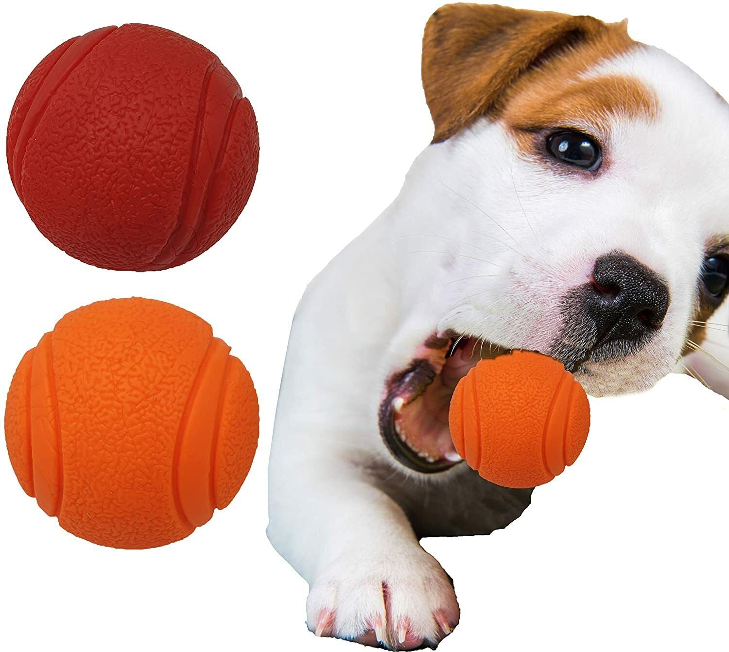 HIGH BOUNCING Indestructible Tough Solid Core Rubber Dog Ball Interactive Toys