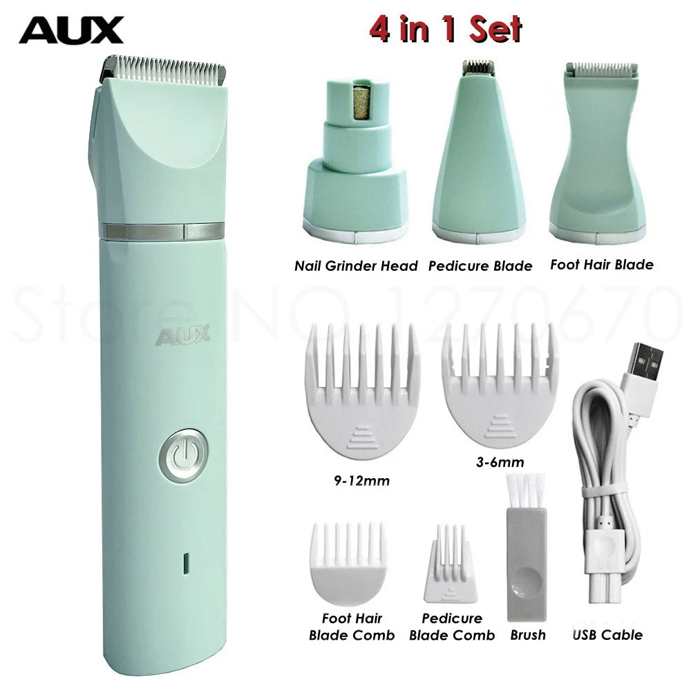 Professional Silent Cat Dog Hair Trimmer Paws Nail Grinder Animal Foot Hair Cutter Remover USB Rechargeable Pet Grooming Clipper